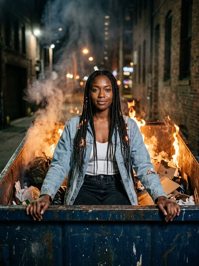 Dumpster Fire example greeting card